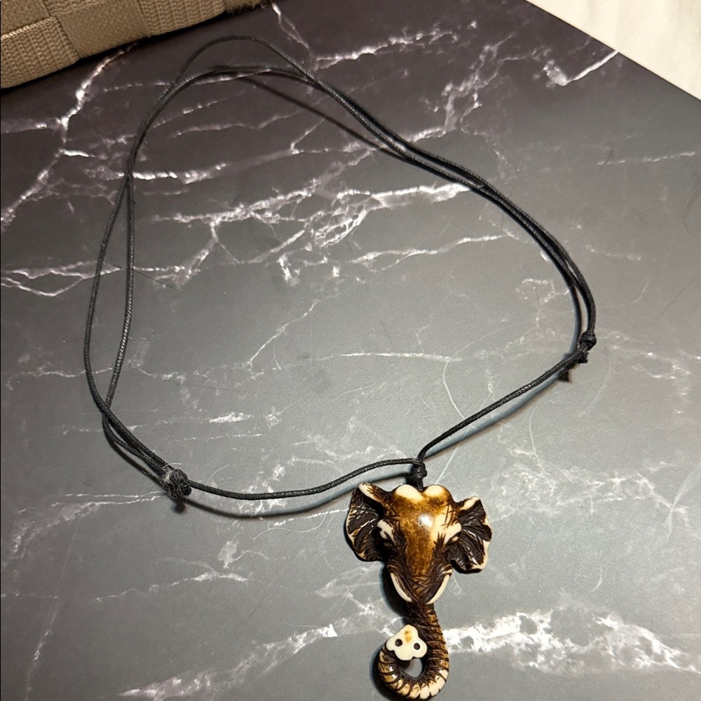 Elephant #1 Pendant Necklace with Adjustable Cord